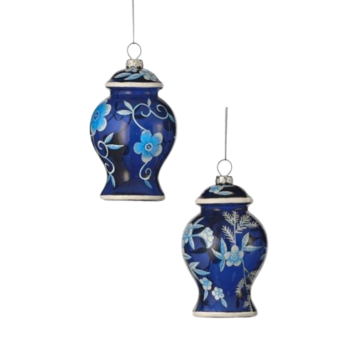 [MTX76576] 4.5"GLS FLORAL URN ORNAMENT 