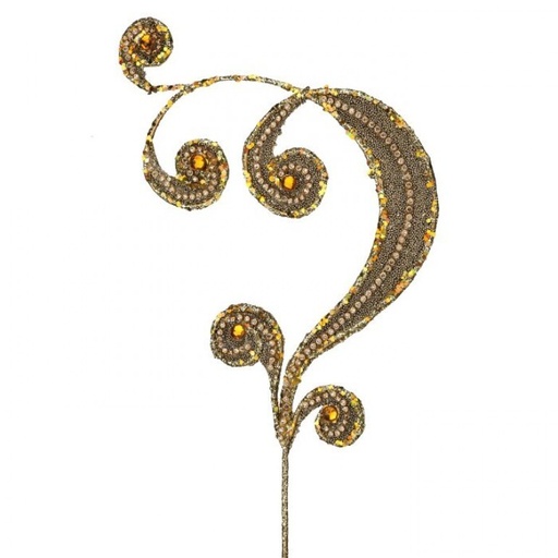 [MTX75032] 12.5" METAL GLITTER SCROLL STEM 
