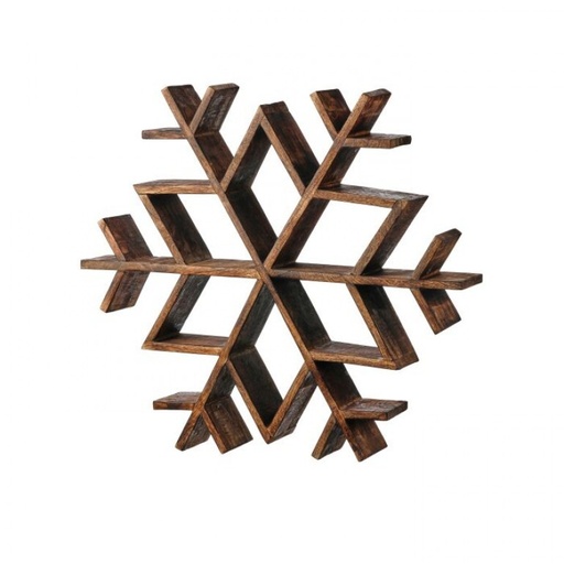 [MTX75133] 17.5" MANGO WOOD SNOWFLAKE TABLE PIECE