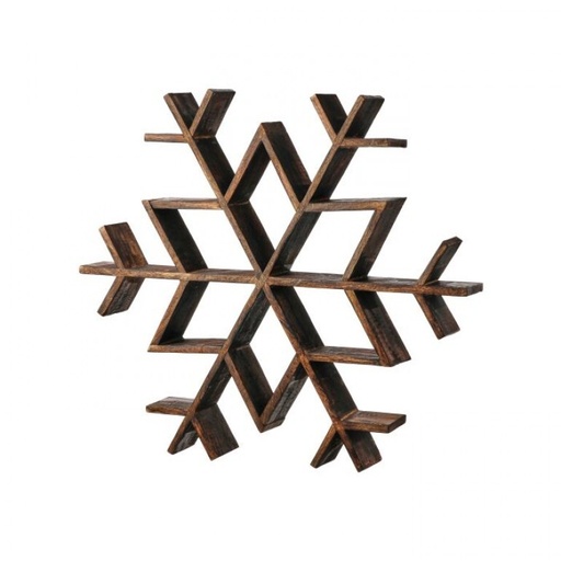[MTX75134] 21.5" MANGO WOOD SNOWFLAKE TABLE PIECE