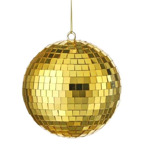 [MTX76675] 6" DISCO MIRROR BALL ORNAMENT - CHAMPAGNE