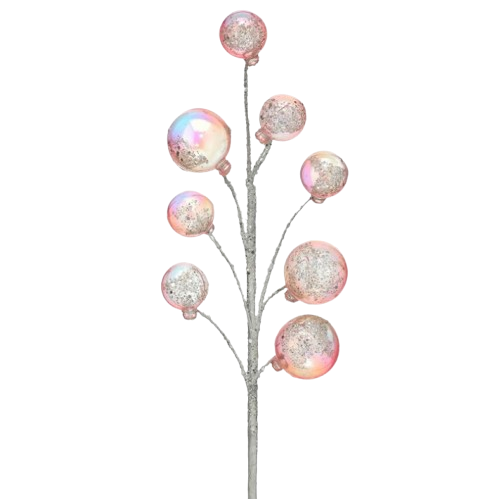 [MTX76747SP] 16" IRRIDESCENT BUBBLE SPRAY W/SNOW - PINK