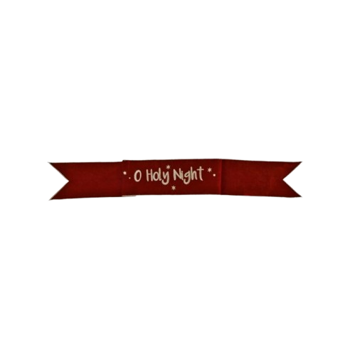 [MTX76795] 6"X44" VELVET "O HOLY NIGHT"BANNER - BURGUNDY