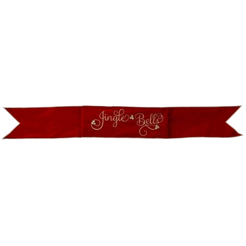 [MTX76844] 6"X44" "JINGLE BELLS " VELVET BANNER - RED GOLD