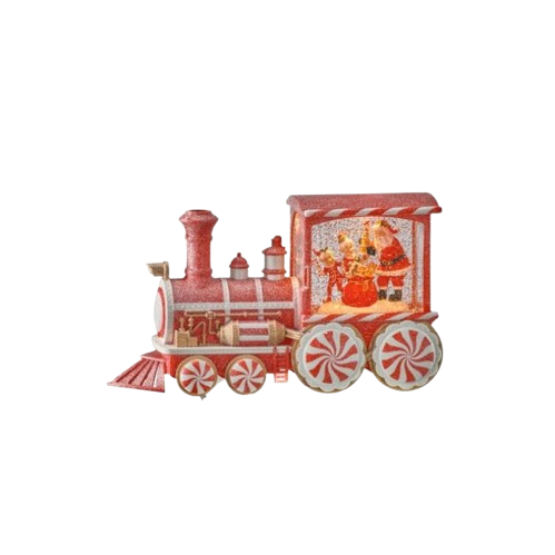 [MTX76965] 11" LED/BTY/TMR CANDY CANE EXPRESS WATERGLOBE
