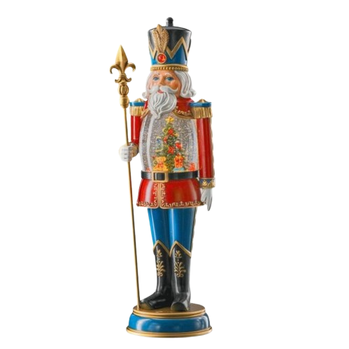 [MTX76966] 19.5"LED/BTY/TMR NUTCRACKER WATERGLOBE