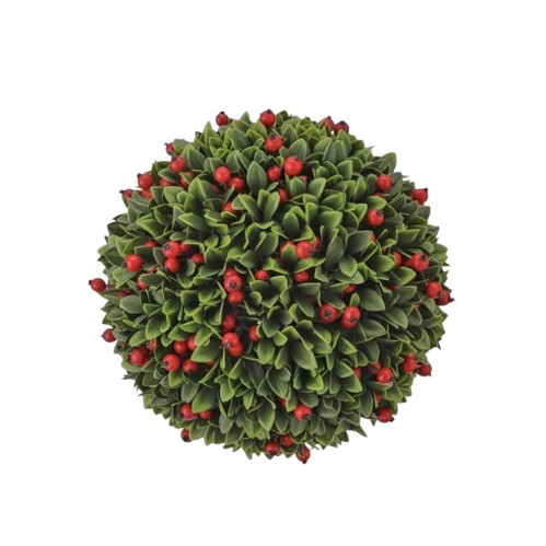 [MTX77000] 9" UV BOXWOOD/BERRY KISSING BALL