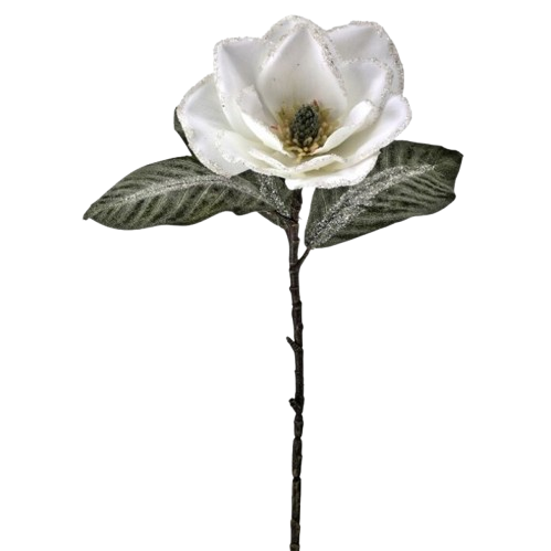 [MTX77006] 33" GLITTER EDGE VELVET MAGNOLIA - WHITE 