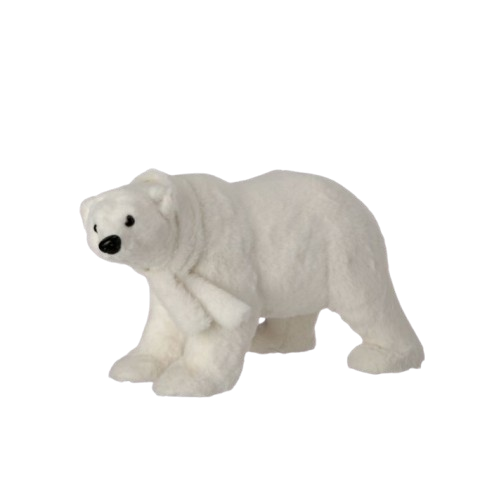 [MTX77092] 20" FAUX FUR POLOR BEAR W/SCARF