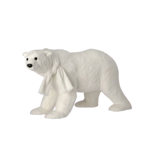 [MTX77093] 36" FAUX FUR POLOR BEAR W/SCARF