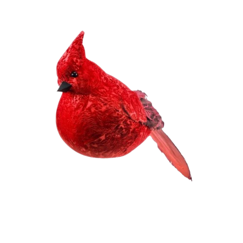 [MTX77136] 18" RED VELVET CARDINAL WITH FEATHER TAIIL 