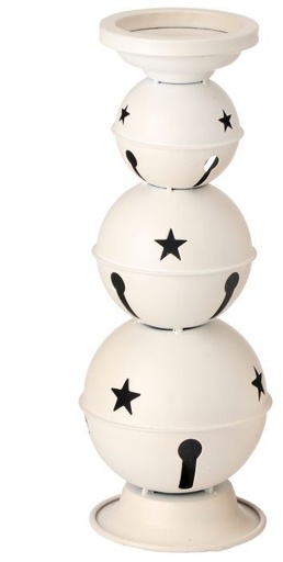 [MTX74627 ANWT] 12.5¨MTL JINGLE BELLS CANDLE HOLDER 