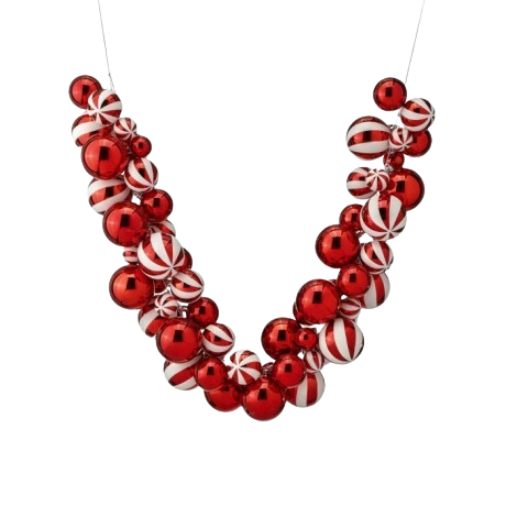 [MTX75617] 48´´VP CANDY STRIPE BALL GARLAND RDWH