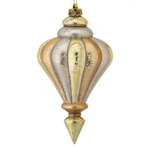 [MTX50606] 10´´VP STRIPE MERC FINIAL ORNAMENT BOX OF 1
