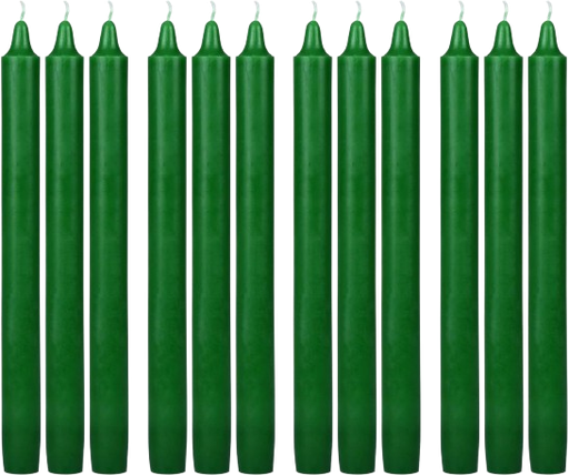 [SL24326] 10" DARK GREEN TAPERED CANDLE 12/BOX
