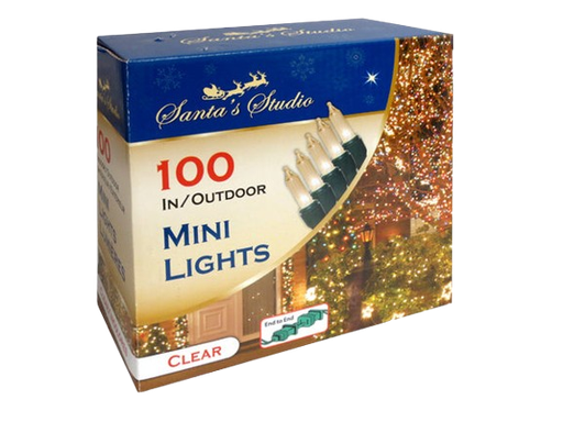 [XM19927] 100PK MINI OUTDOOR LIGHTS - CLEAR END-TO-END. INCANDESCENT