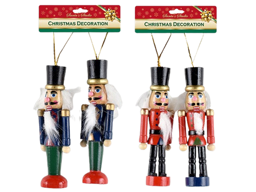 [XM29280] 2PK 4.72IN XMAS WOODEN NUTCRACKERS.
