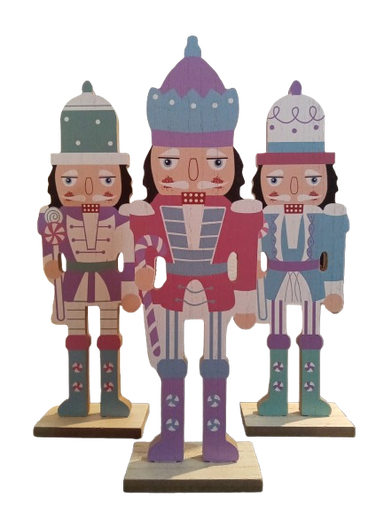 [XM40150] 11-5/8IN X 3-5/8IN XMAS WOODEN CANDY NUTCRACKER TABLETOP DECORATION.