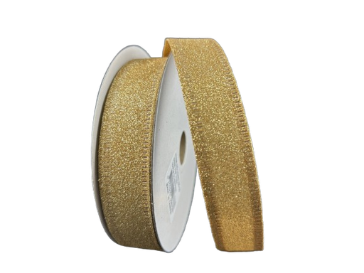 [76467-05-15] GOLD ALL FLAT GLITTER WIRED 7/8´´X10Y  