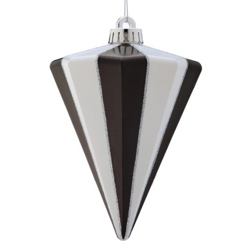 [MTX73221U] 5.5" VP GLITTER STRIPE DIAMOND ORNAMENT UNIDAD 