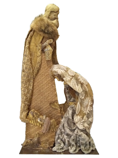 [MTX48341] 18" TWEEDBURLAP/METAL HOLLY FAMILY - NABR