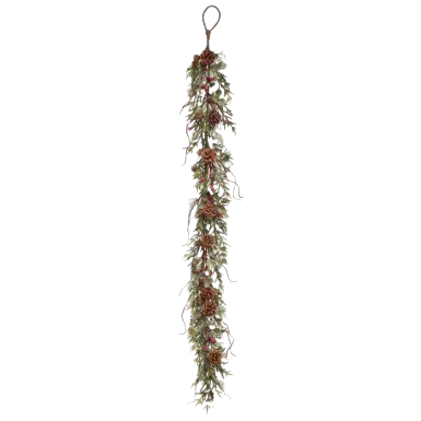 [MTX66862] 48" FROST MIX GREENS/BERRY/CONE GARLAND