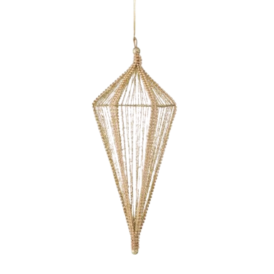 [MTX75031] 10"GLITTER WIRE DIAMOND FINIAL ORNAMENT GOLD