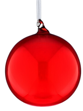 [MTX78664RED] 4"GLASS SHINY BALL ORNAMENT RED