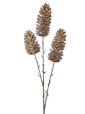 [MTX77717] 39"PLSTC WINTER ICED CONE SPRAY X3 NATURAL