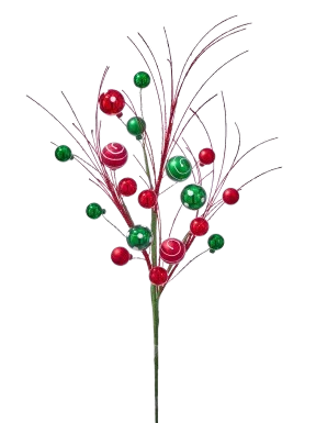 [MTX78016] 23"VP POLKA DOT W/GLITTER GRASS APRAY RED GR