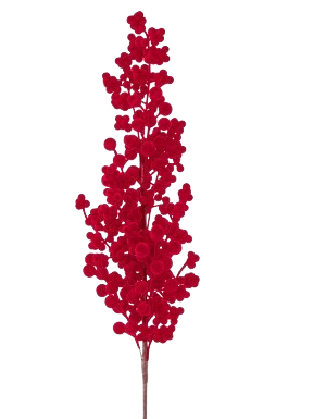 [MTX78058] 29"FLOCKED CLUSTER BERRY SPRAY RED