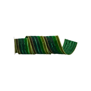 [MTX79021GREEN] 4"X5Y VELVET OMBRE RIBBON GRN