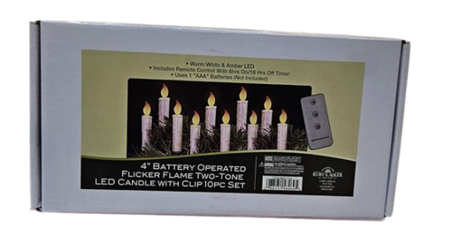 [BAT1702] Battery-Operated Two-Tone Candle With Clip Light Set, 10-Piece Set
