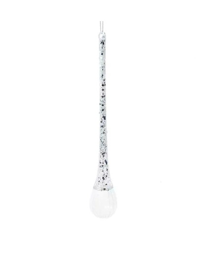 [F2102] GLASS SILVER ICICLE DROP