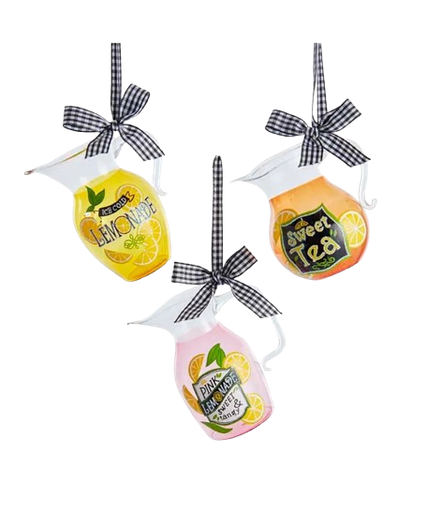 [T3009] GLASS LEMONADE & TEA PITCHER ORNAMENT