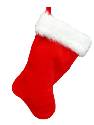 [H1987R] 20" RED STOCKING W/RABBIT CUFF