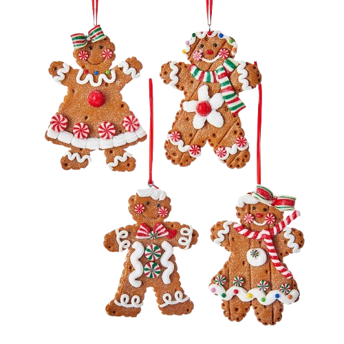 [D3172] GINGERBREAD BOY AND GIRL ORNAMENTS / INDIVIDUAL