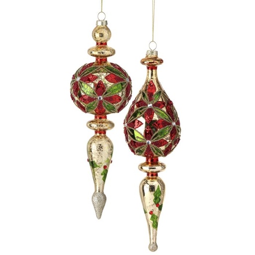 [MTX73613] 10" GLASS ELEGANT FINIAL ORNAMENT INDIVIDUAL