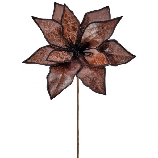 [MTX73484] 24" FAUX LEATHER POINSETTIA BROWN