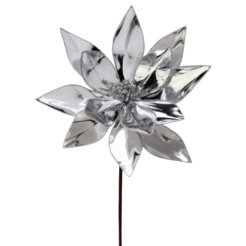 [MTX73388] 22" MIRROR METALLIC POINSETTIA STEM