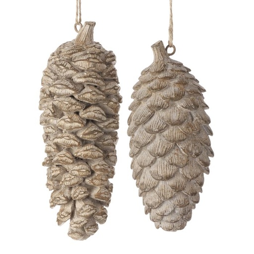 [MTX72919NABR] 4.5-5.5"RESIN PINECONE ORNAMENT INDIVIDUAL - NABR