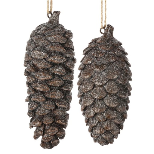 [MTX72919DKBR] 4.5-5.5"RESIN PINECONE ORNAMENT INDIVIDUAL - DKBR