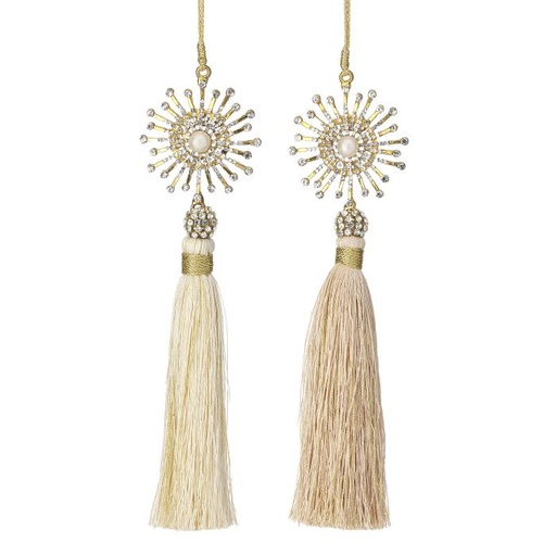 [MTX72837] 8" STAR JEWEL W/TASSEL /PEARL ORNAMENT INDIVIDUAL
