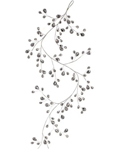 [MTX72743SILV] 48" METAL JEWEL GARLAND - SILV