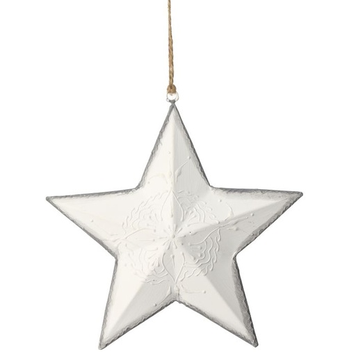 [MTX72519] 8.5" METAL ETCHED WINTER CHALET STAR ORNAMENT
