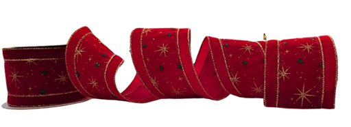[MTX71837] 4"X10Y VELVET W/JEWEL SPARKLE CHARM RIBBON
