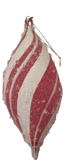 [MTX71770] 7" VP SUGAR PEPPERMINT FINIAL ORNAMENT BX/3