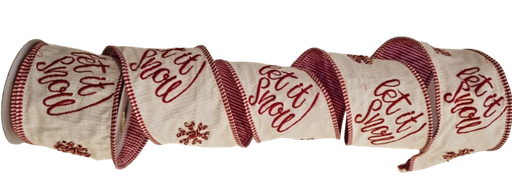[MTX71614] 4"X5Y LET IT SNOW EMBR SNWFL CANVAS RIBBON
