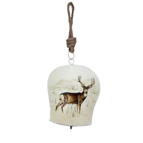 [MTX71018] 7" METAL BELL DEER ORNAMENT