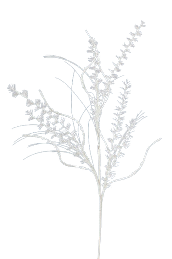 [MTX70669WHT] 35" GLITTER/MICA MINI LEAF/GRASS SPRAY - WHT